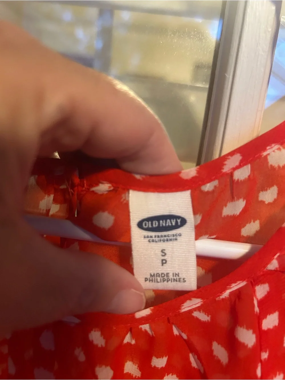 Old Navy Red Polka Dot Peasant Blouse